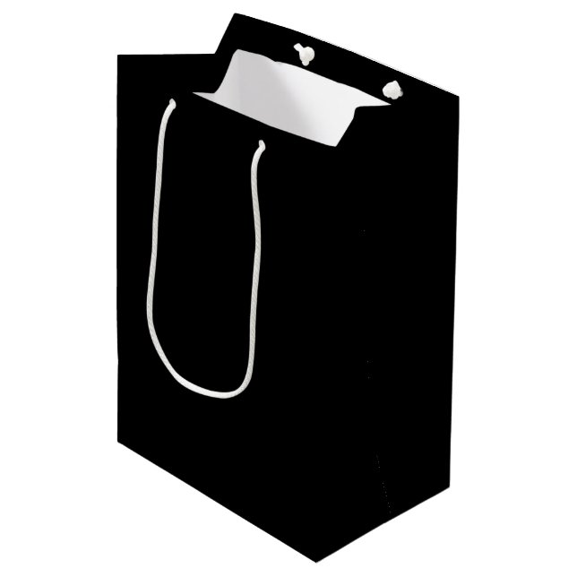 Sac Cadeau Moyen Joyeux texte de retraite sur noir (Devant Angle)