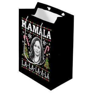 Sac Cadeau Moyen Kamala Harris 2024 Comma de Noël La Xmas