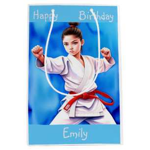 Sac Cadeau Moyen Karate Girl Anniversaire