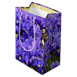 Sac Cadeau Moyen Katherine Hodgkin Irises Printemps Violet Floral