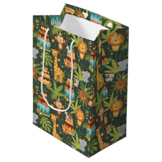 Sac Cadeau Moyen Kids Birthday Jungle Themed Gift Bag