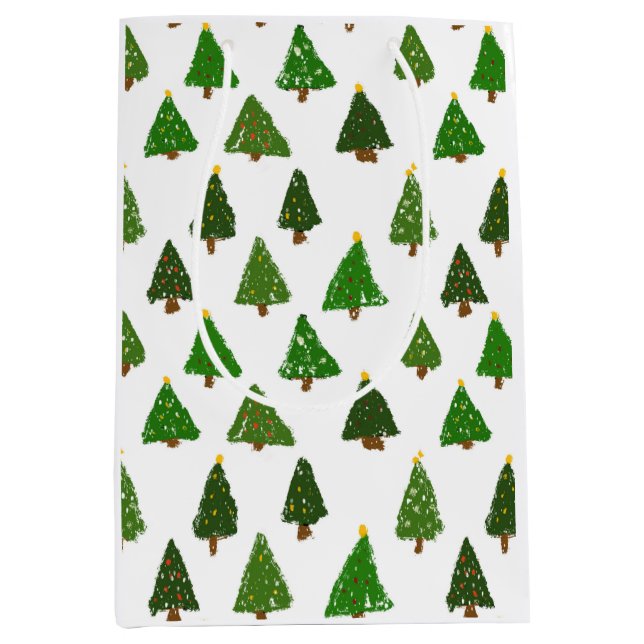 Sac Cadeau Moyen Kids drawing style Christmas tree (Devant)
