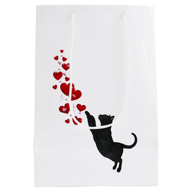 Sac Cadeau Moyen Kitty chat amour (Dos)