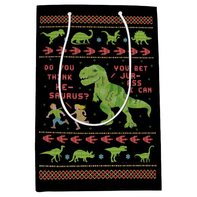 Sac Cadeau Moyen Knit drôle de Faux d'humour de calembour de (Devant)