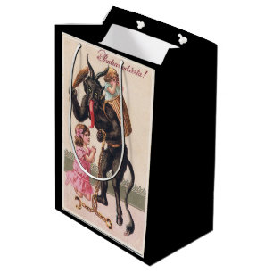 Sac Cadeau Moyen Krampus Filles bienveillantes Noël Vintage