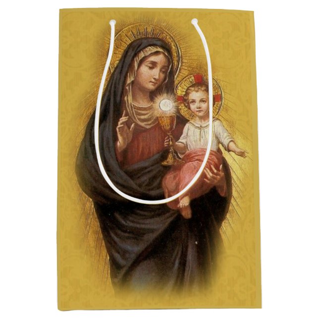 Sac Cadeau Moyen La Dame du Saint Sacrement Marie Jésus communion (Devant)