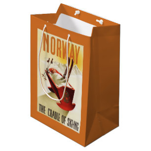 Sac Cadeau Moyen La Norvège - le berceau du ski