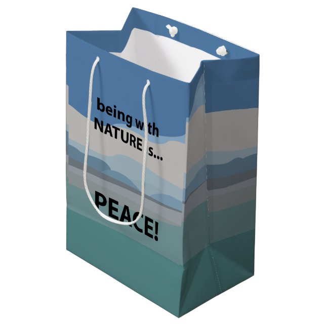Sac Cadeau Moyen La paix avec la nature est la paix (Devant Angle)