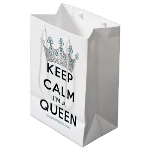 Sac Cadeau Moyen La reine de SlipperyJoe's reste calme couronne en