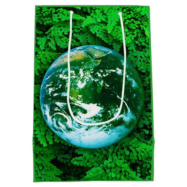 Sac Cadeau Moyen La terre verte - conscience écologique (Dos)