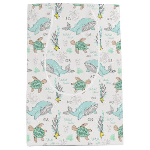 Sac Cadeau Moyen La vie marine baleines et tortues