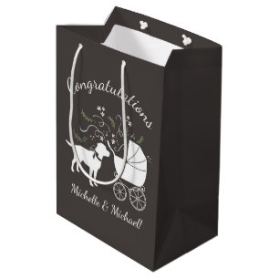 Sac Cadeau Moyen Labrador Baby shower de chien Laboratoire gris Neu