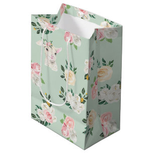 Sac Cadeau Moyen Lampes et Rose Clear Image sans fil