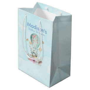 Sac Cadeau Moyen Lapin Whimsical Riding dans un ballon à air chaud
