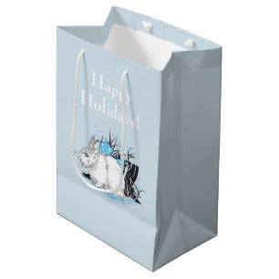 Sac Cadeau Moyen Lapins blancs de lapin d'hiver