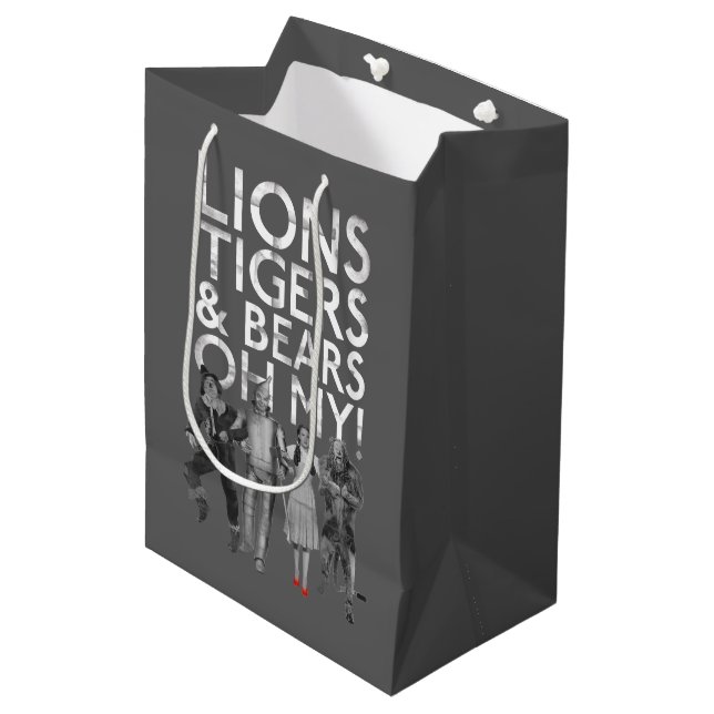 Sac Cadeau Moyen L'Assistant D'Oz™ | Lions Tigers & Ours Oh My! (Devant Angle)