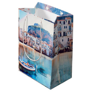 Sac Cadeau Moyen ldp CEFALÙ - Sicile - plage - panorama