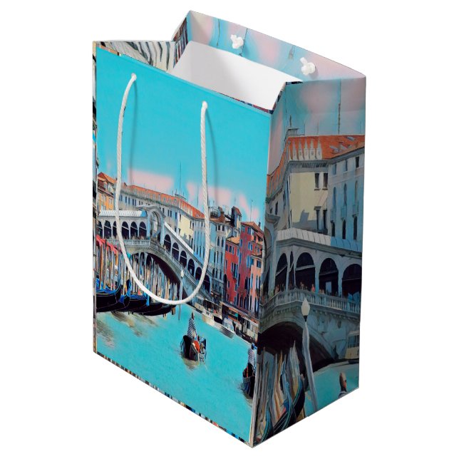 Sac Cadeau Moyen ldp VENICE - gondolas - rialto - (Dos Angle)
