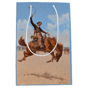 Sac Cadeau Moyen Le Bronco Buster (par Frederic Remington)