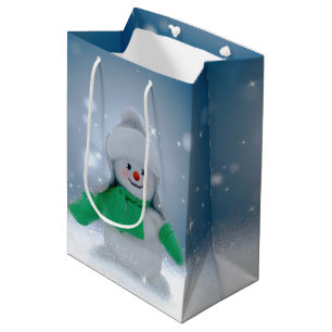 Sac Cadeau Moyen Le personnage de bonhomme de neige de Noël adorabl