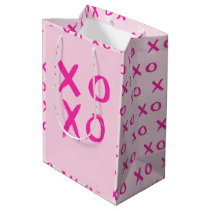 Sac Cadeau Moyen Le rose XOXO moderne et simple de Valentine
