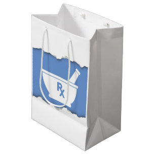 Sac Cadeau Moyen Le symbole de mortier et de pilon de pharmacie