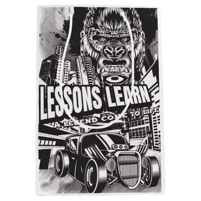 SAC CADEAU MOYEN LEGENDARY GORILLA LESSONS LEARN (M) GIFT BAG (Devant)