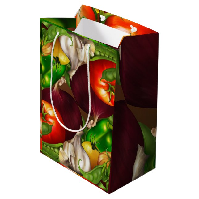 Sac Cadeau Moyen Légumes et herbes Aliments Légumes biologiques (Dos Angle)