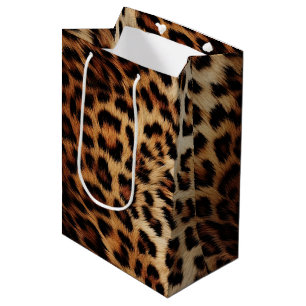 Sac Cadeau Moyen Léopard à crème Brown chic