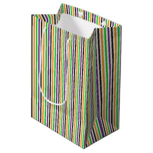 Sac Cadeau Moyen Les Enfants Halloween Retro Coloré Rayures Vertica