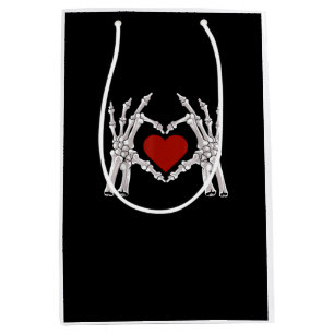 Sac Cadeau Moyen Les Mains De Squelette Forment Un Coeur Au Coeur R