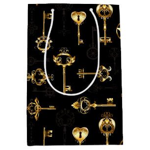 Sac Cadeau Moyen Les Patters de Seamless avec Golden Keys