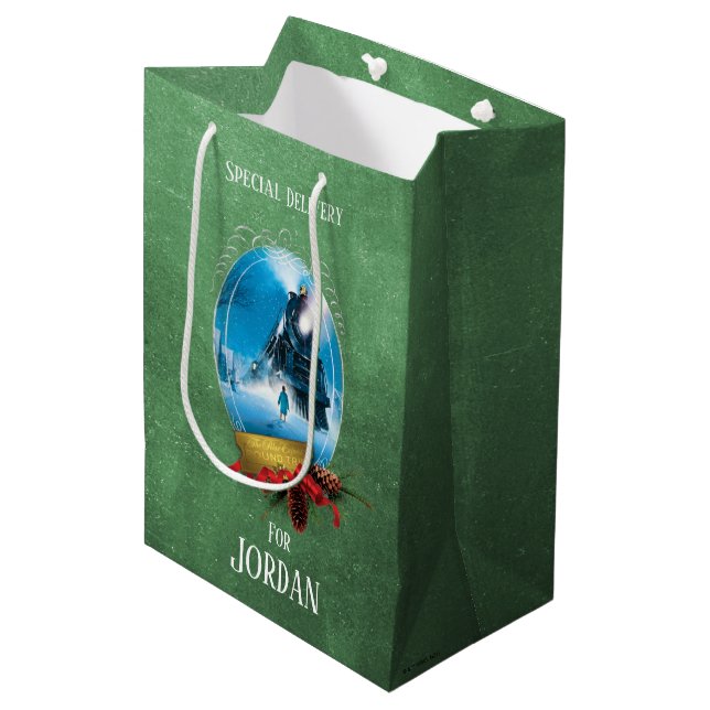 Sac Cadeau Moyen L'Express polaire | Arrivée du train encadré de va (Devant Angle)