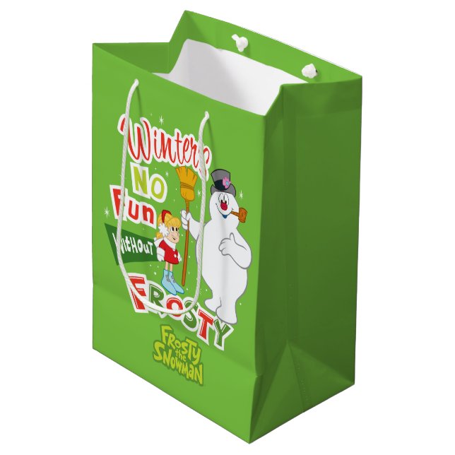 Sac Cadeau Moyen L'hiver ne s'amuse pas sans Frosty le Snowman™ (Devant Angle)
