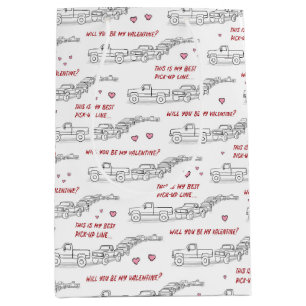 Sac Cadeau Moyen Ligne de ramassage Valentine Funny Truck Lover