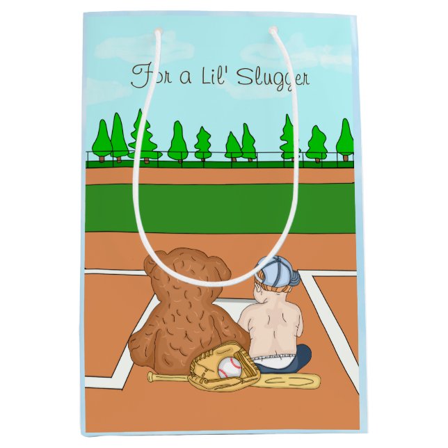 Sac Cadeau Moyen Lil' Slugger Baseball à thème enfant (Devant)