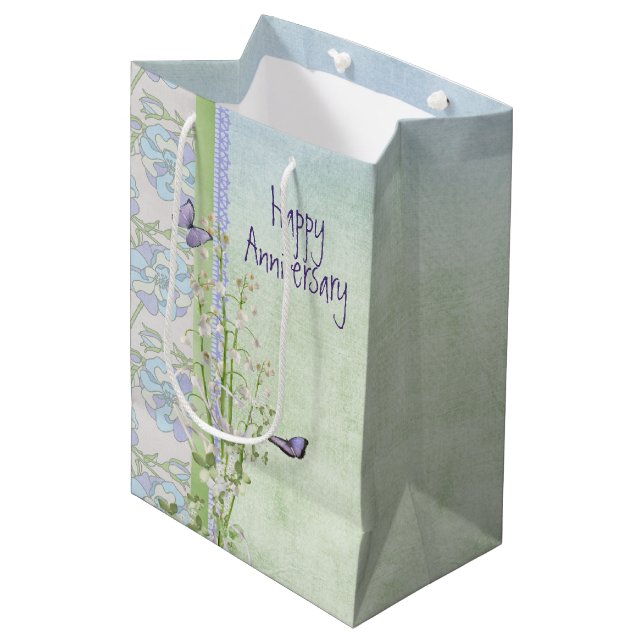 Sac Cadeau Moyen Lily du Bouquet d'anniversaire de la vallée (Devant Angle)