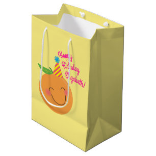 Sac Cadeau Moyen Little Cutie Tangerine fête d'anniversaire