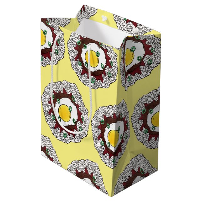 Sac Cadeau Moyen Loco Moco Cuisine hawaïenne Nourriture Riz Hamburg (Dos Angle)