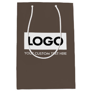 Sac Cadeau Moyen Logo Brown minimaliste moderne
