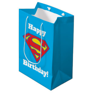 Sac Cadeau Moyen Logo classique Supergirl avec fond bleu