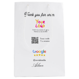 Sac Cadeau Moyen logo de site web d'entreprise de critique Google s