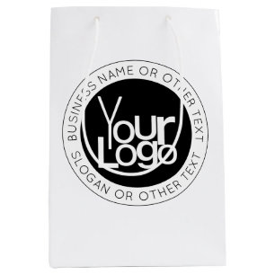 Sac Cadeau Moyen Logo d'entreprise et texte moderne simple modifiab