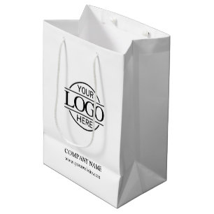 Sac Cadeau Moyen Logo d'entreprise moderne noir et blanc pour une s