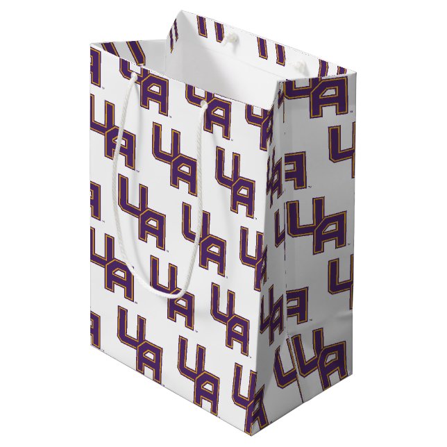 Sac Cadeau Moyen Logo des initiales de l'Université d'Albany (Devant Angle)
