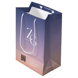 Sac Cadeau Moyen Logo personnalisé élégant   Entreprise de code QR