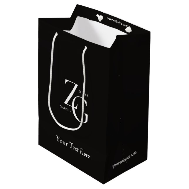 Sac Cadeau Moyen Logo Personnalisé tendance Bijoux professionnels p (Devant Angle)