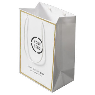 Sac Cadeau Moyen Logo promotionnel de bordure dorée moderne