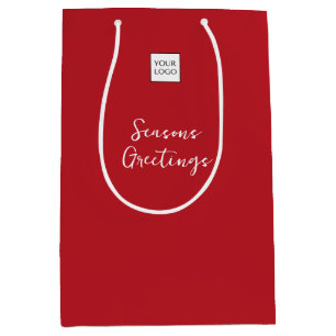 Sac Cadeau Moyen Logo rouge Texte promotionnel Emballage profession