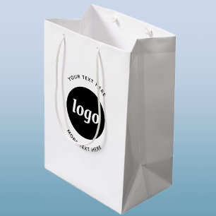 Sac Cadeau Moyen Logo Simple Avec Entreprise Texte
